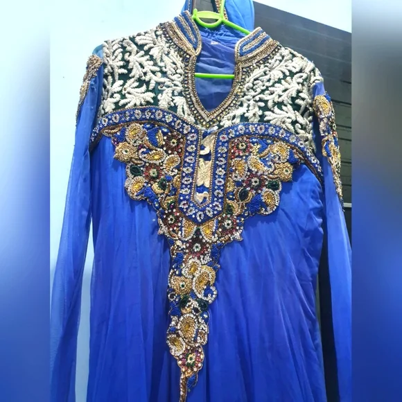 Floor Touch Anarkali Suit. With Duppata Embellished Stones - Picture 6 of 7